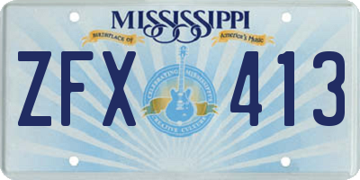 MS license plate ZFX413