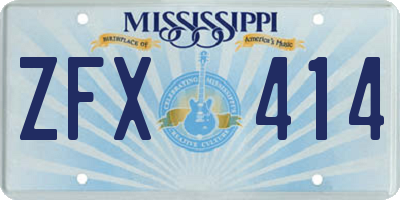 MS license plate ZFX414