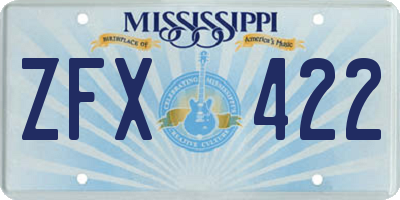 MS license plate ZFX422
