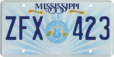 MS license plate ZFX423