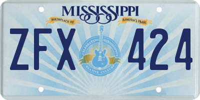 MS license plate ZFX424