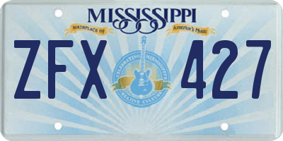 MS license plate ZFX427