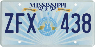 MS license plate ZFX438