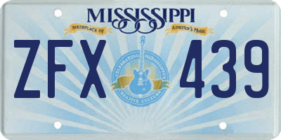 MS license plate ZFX439