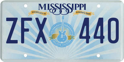 MS license plate ZFX440