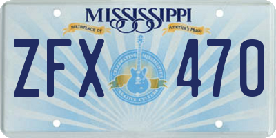 MS license plate ZFX470