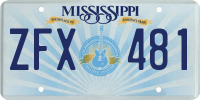MS license plate ZFX481