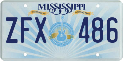 MS license plate ZFX486