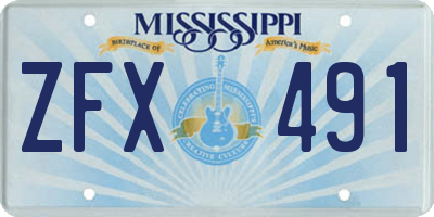 MS license plate ZFX491