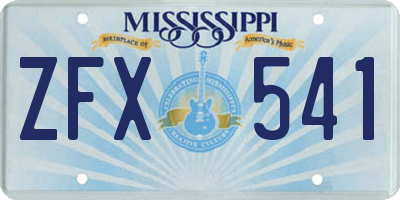 MS license plate ZFX541