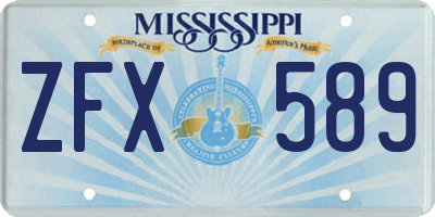 MS license plate ZFX589