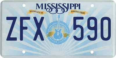 MS license plate ZFX590