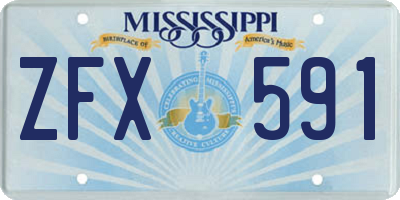 MS license plate ZFX591