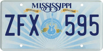 MS license plate ZFX595