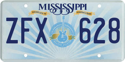 MS license plate ZFX628