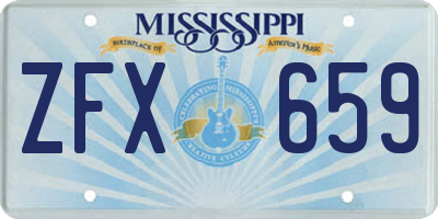 MS license plate ZFX659