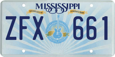 MS license plate ZFX661
