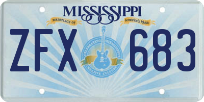 MS license plate ZFX683