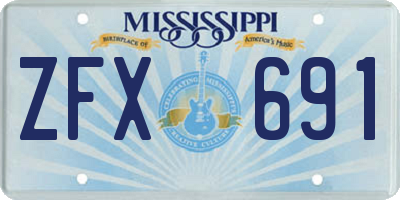 MS license plate ZFX691