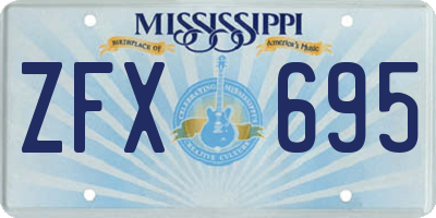 MS license plate ZFX695