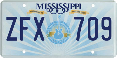 MS license plate ZFX709