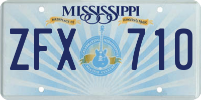 MS license plate ZFX710