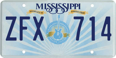 MS license plate ZFX714