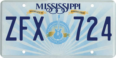 MS license plate ZFX724