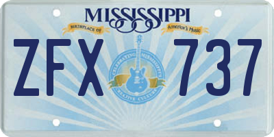 MS license plate ZFX737