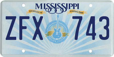 MS license plate ZFX743