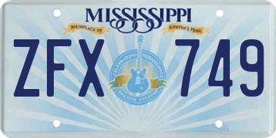 MS license plate ZFX749