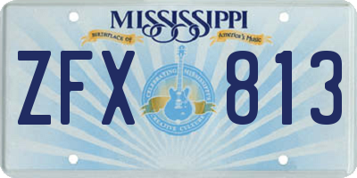 MS license plate ZFX813