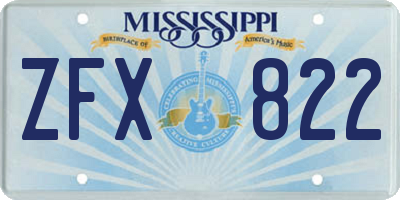 MS license plate ZFX822