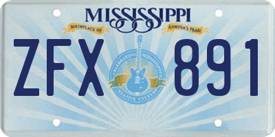 MS license plate ZFX891