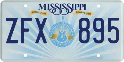 MS license plate ZFX895