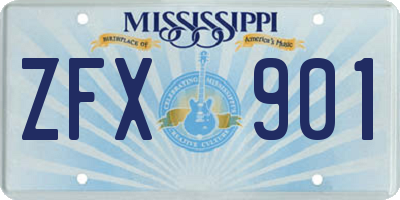 MS license plate ZFX901