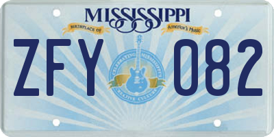 MS license plate ZFY082