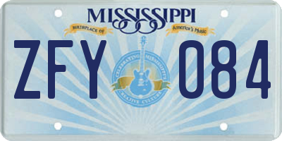 MS license plate ZFY084