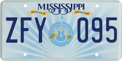 MS license plate ZFY095
