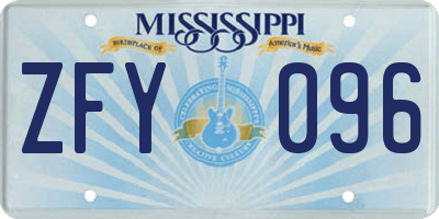 MS license plate ZFY096