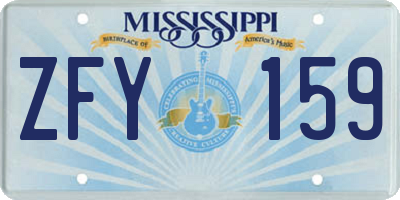 MS license plate ZFY159