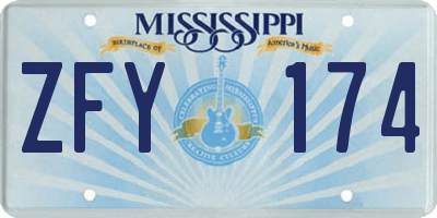 MS license plate ZFY174