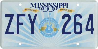 MS license plate ZFY264