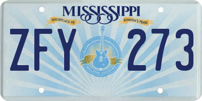 MS license plate ZFY273