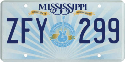MS license plate ZFY299