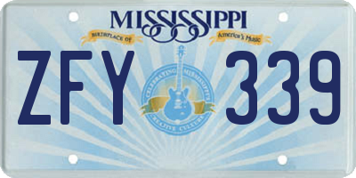 MS license plate ZFY339