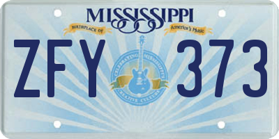 MS license plate ZFY373