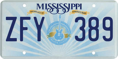MS license plate ZFY389