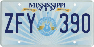 MS license plate ZFY390