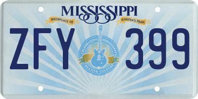 MS license plate ZFY399